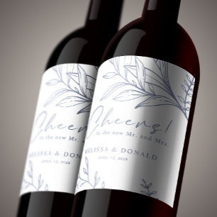 Etiqueta Para Botella De Vino Periwinkle Flowers Boho Boda