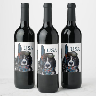 ETIQUETA PARA BOTELLA DE VINO PERRO TERRA NOVA