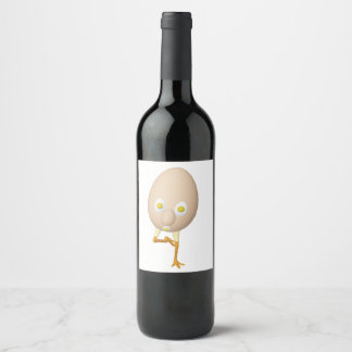 Etiqueta Para Botella De Vino Personaje de huevo peculiar RG y RA Diseño lindo