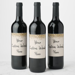 Etiqueta Para Botella De Vino Personaliza Tu Texto Aquí Arena Negra Regalo Perso