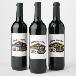 Etiqueta Para Botella De Vino Personalizable Bachelor Party Las Vegas Trip Casin