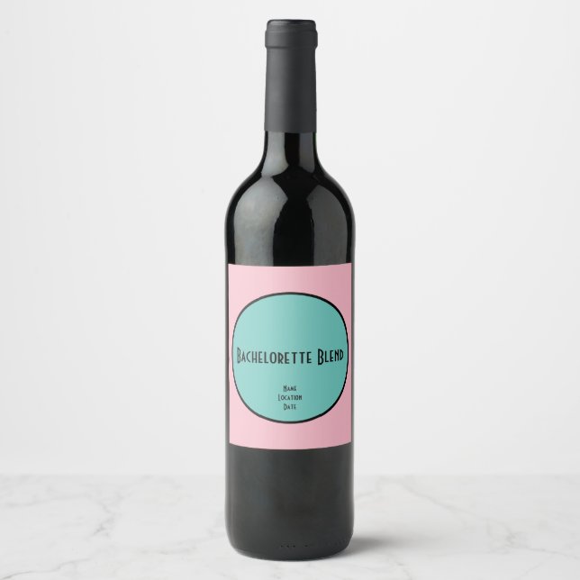 Etiqueta Para Botella De Vino PERSONALIZABLE Bachelorette Blend Wine (Anverso)