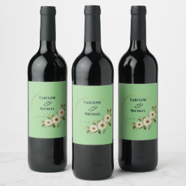 Etiqueta Para Botella De Vino Personalizable Boda Sage