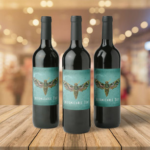Etiqueta Para Botella De Vino Personalizable de moscas irlandesas vintage
