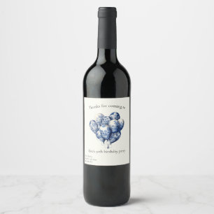 Etiqueta Para Botella De Vino Personalizable Delft Blue Balloons
