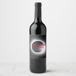 Etiqueta Para Botella De Vino Personalizable EEUU Eclipse solar total 2024