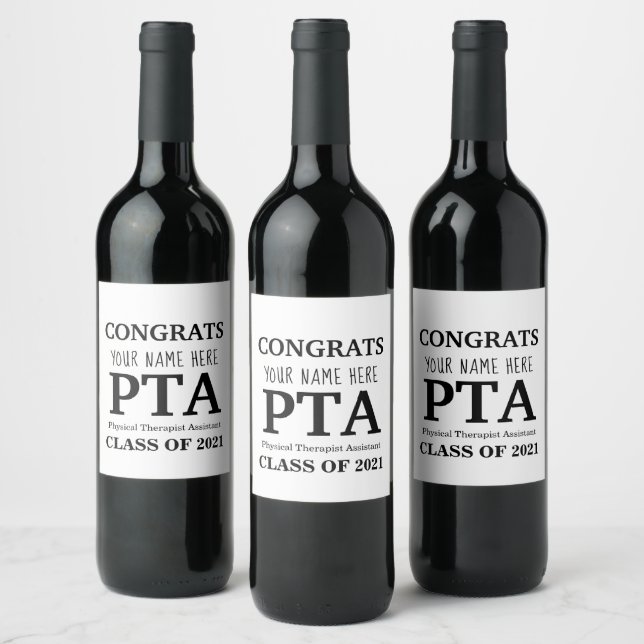 Etiqueta Para Botella De Vino Personalizable PTA Bodegas de vino (Botellas)