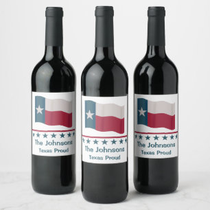 Etiqueta Para Botella De Vino Personalizada la bandera de Estrella Larga y Orgul