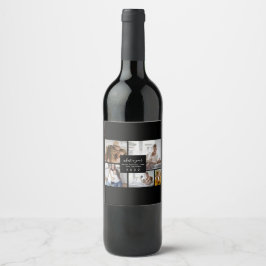 Etiqueta Para Botella De Vino Personalizado 5 Fotos Vacaciones en tipografía