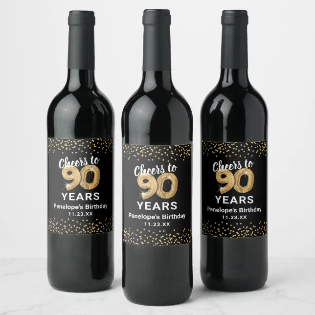 Para Botella De Vino Personalizado 90 cumpleaños Zazzle.es