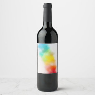 Etiqueta Para Botella De Vino Personalizado Blanco Moderno Colorido Rosa Rojo Am