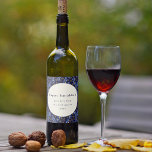 Etiqueta Para Botella De Vino Personalizado botánico de Hanukkah amarillo azul b<br><div class="desc">Etiqueta moderna de vino Personalizado botánico de Hanukkah amarillo azul Boho</div>