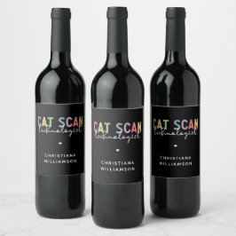 Etiqueta Para Botella De Vino Personalizado CAT Scan Technologist CT Tech Gifts