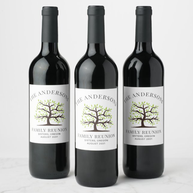 Etiqueta Para Botella De Vino Personalizado de árbol genealógico familiar (Botellas)