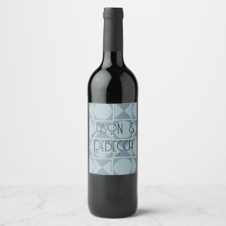 Etiqueta Para Botella De Vino Personalizado de Boda de mosaico geométrico modern