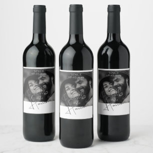Etiqueta Para Botella De Vino Personalizado de elegancia de amor en caligrafía f