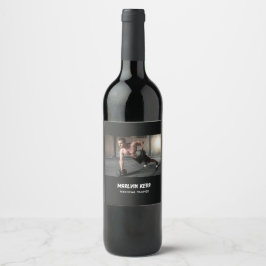 Etiqueta Para Botella De Vino Personalizado de foto gimnasia negocio gris