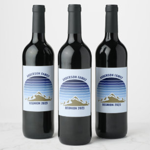Etiqueta Para Botella De Vino Personalizado de la Montaña Azul Fiesta de Reunión