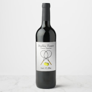 Etiqueta Para Botella De Vino Personalizado de tenis plateado