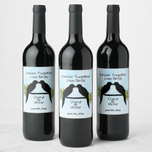 Etiqueta Para Botella De Vino Personalizado de texto de amor de loro Nombres y á