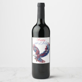Etiqueta Para Botella De Vino Personalizado de un águila, concepto del 4 de juli