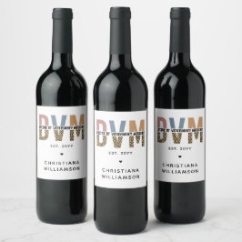 Etiqueta Para Botella De Vino Personalizado DVM Médica de Regalos de Medicina Ve