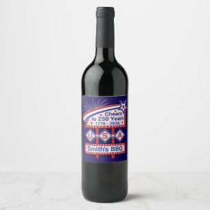 Etiqueta Para Botella De Vino Personalizado EE. UU. 250–Marquesina Retro Patriót