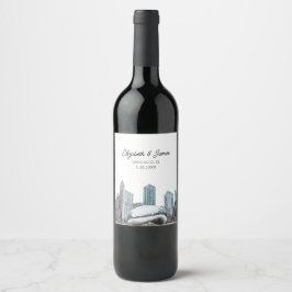 Etiqueta Para Botella De Vino Personalizado el favor de la boda de Chicago