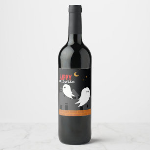 Etiqueta Para Botella De Vino Personalizado fantasmal de Halloween