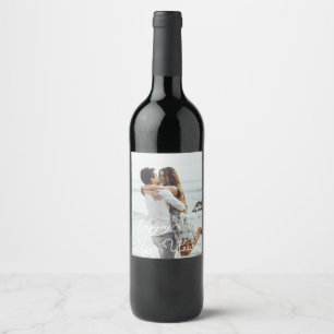 Etiqueta Para Botella De Vino personalizado feliz año nuevo, etiqueta de persona