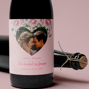 Etiqueta Para Botella De Vino Personalizado foto corazón y plantilla de texto Va