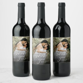 Etiqueta Para Botella De Vino Personalizado Moderno Gracias Boda de guiones