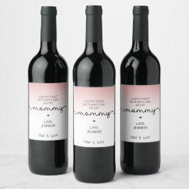 Etiqueta Para Botella De Vino Personalizado Primer Día de la Madre Nuevos regalo