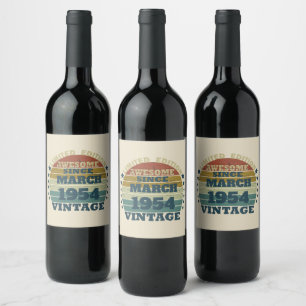 Etiqueta Para Botella De Vino Personalizado setenta cumpleaños 70 años vintage