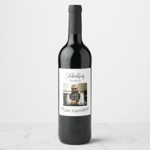Etiqueta Para Botella De Vino Personalizado Simple Celebración Funeral de la Vid