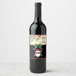 Etiqueta Para Botella De Vino Personalizado "Sleighin' in Style" Saludo de navid