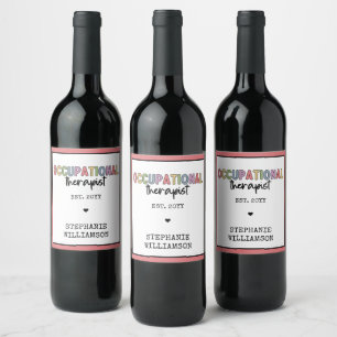 Etiqueta Para Botella De Vino Personalizado Terapia Ocupacional a Regalos Gradua