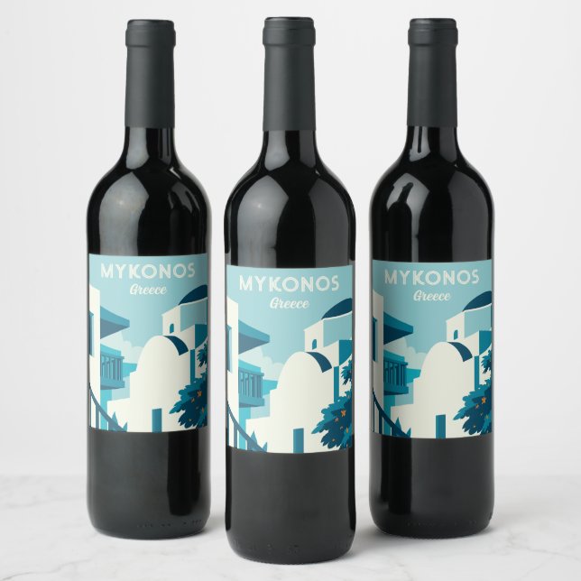 Etiqueta Para Botella De Vino Personalizado Texto Grecia (Botellas)