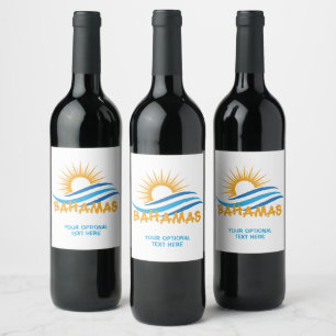 Etiqueta Para Botella De Vino Personalizado Textos Bahamas
