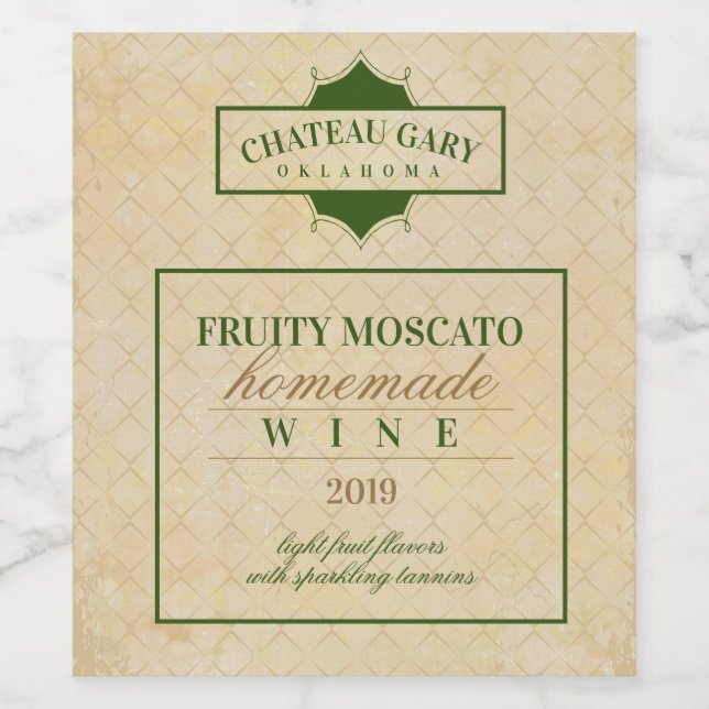 Etiqueta Para Botella De Vino Personalizado vino casero envejecido personalizado (Etiqueta única)