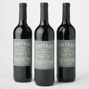 Etiqueta Para Botella De Vino Personalizado vintage 75 cumpleaños tema whisky