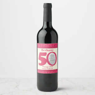 Etiqueta Para Botella De Vino Personalizados de fotografía de 50 años de antigüe