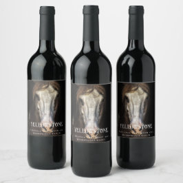 Etiqueta Para Botella De Vino Personalizados de vino de occidental de caballos