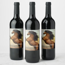 Etiqueta Para Botella De Vino Personalizados de vino de occidental de caballos