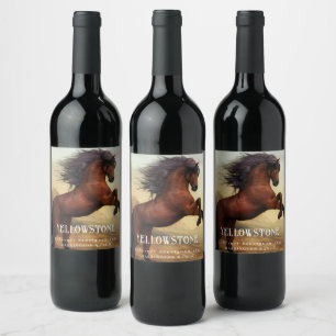 Etiqueta Para Botella De Vino Personalizados de vino de occidental de caballos
