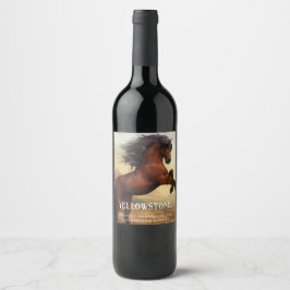 Etiqueta Para Botella De Vino Personalizados de vino de occidental de caballos