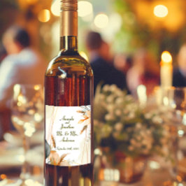 Etiqueta Para Botella De Vino Personalizar elegante Boda Bohemia acuarela
