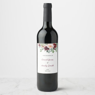 Etiqueta Para Botella De Vino Personalizar floral