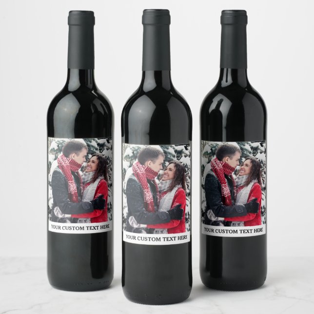 Etiqueta Para Botella De Vino Personalizar foto y texto (Botellas)
