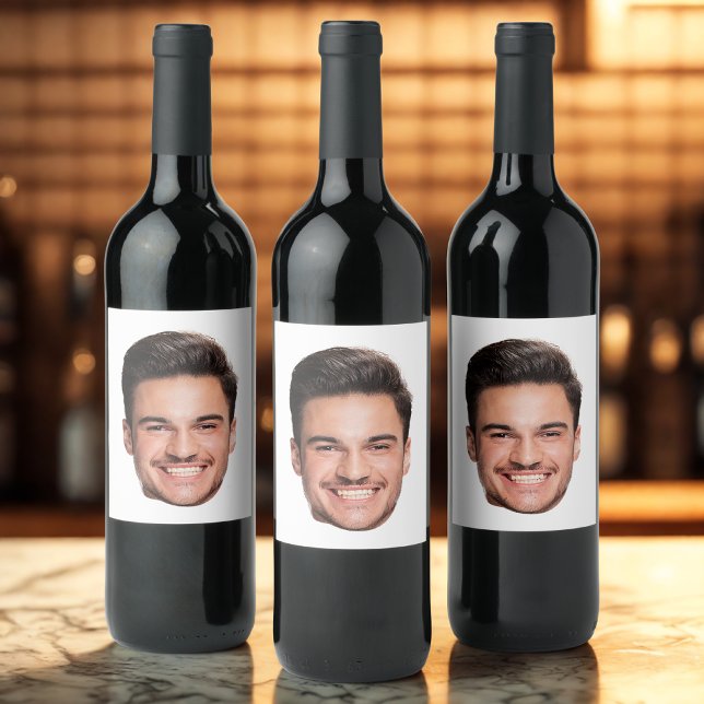 Etiqueta Para Botella De Vino Personalized Custom Face (Subido por el creador)
